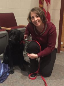 Photo of Maggie the dog and School Psychologist, Dr. Katrina Emmerich
