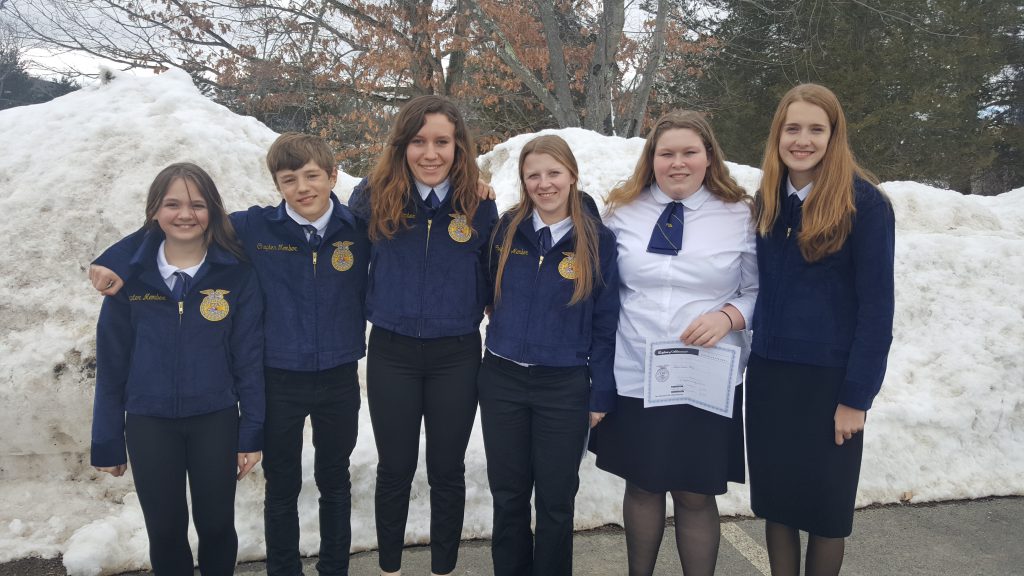 Six students from BKW's FFA chapter pose for a picture after their competition