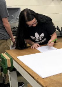 girl at drafting table