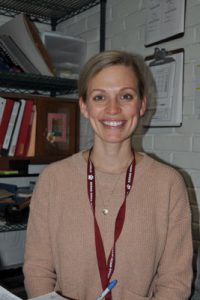 smiling woman in office