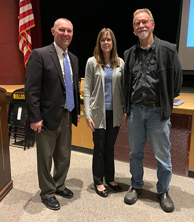 Dr. Mundell, Bonnie Kane and Joseph Kiefer standing together