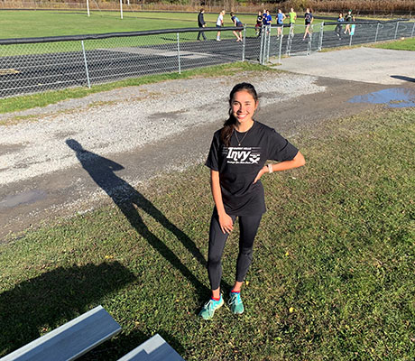 Cameron Goss standing in front of BKW track