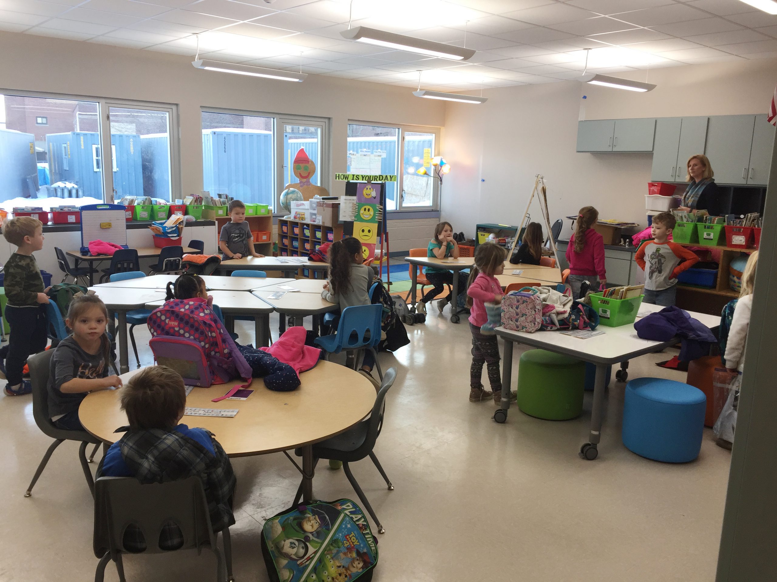 first graders move into new classrooms