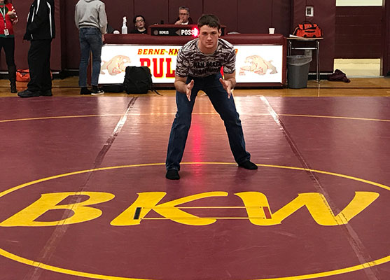 Wrestler Tyler Goodemote has 100 wins