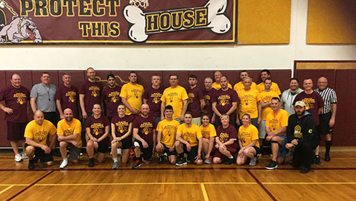 BKW Alumni Basketball Game 2020 players pose as a group