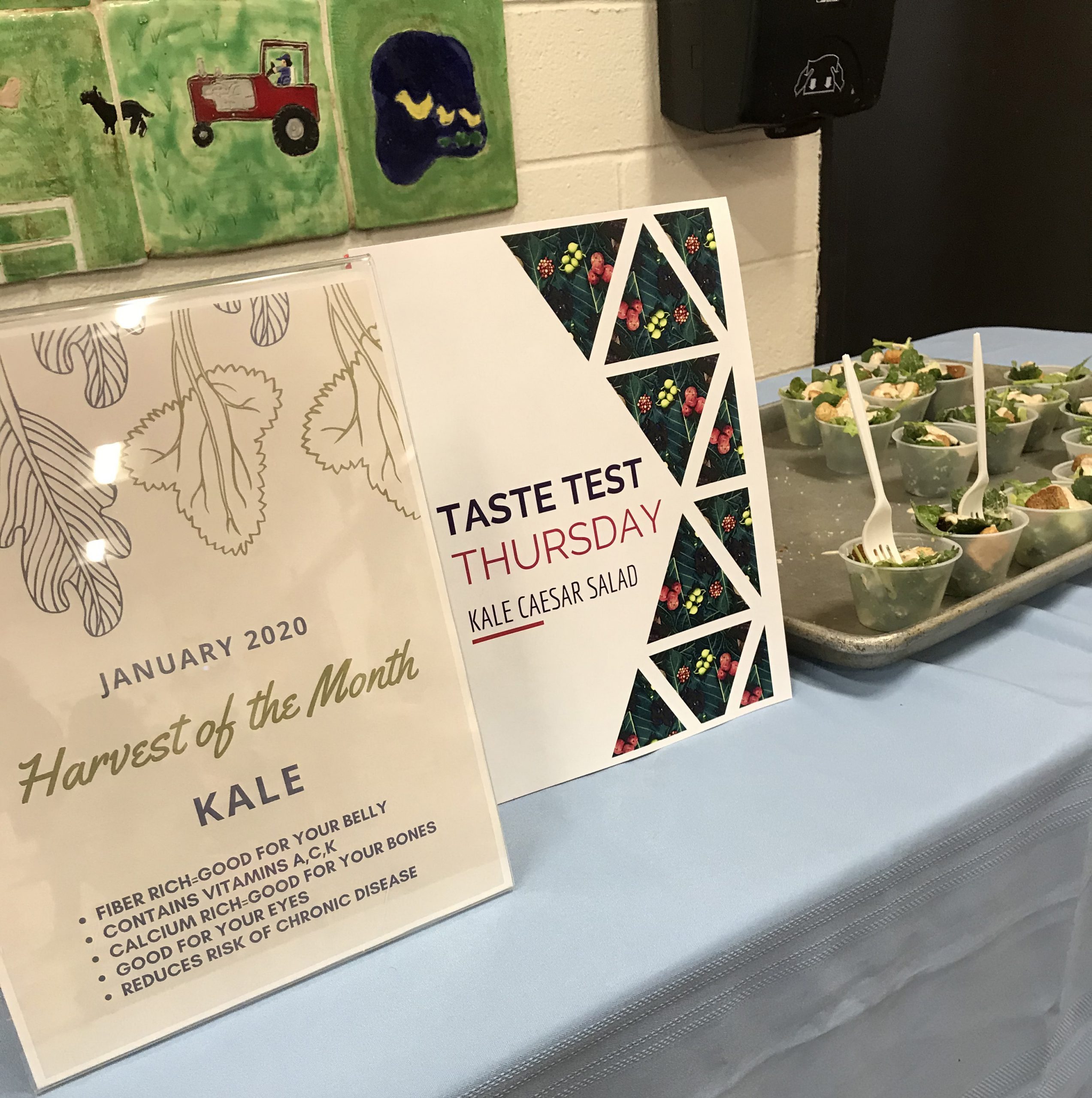books about kale on a display table