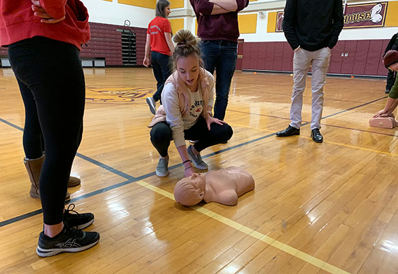 a student checks for alertness