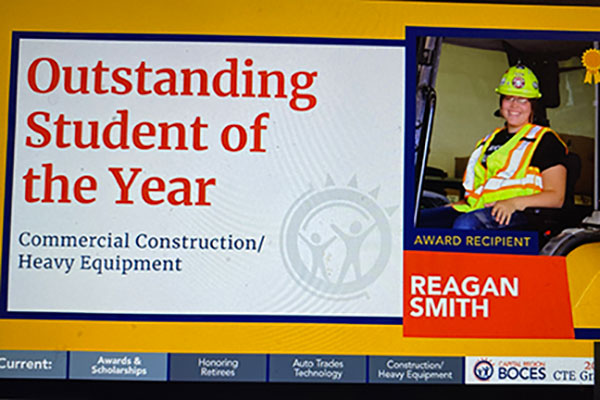Slide from BOCES with photo of Reagan Smith