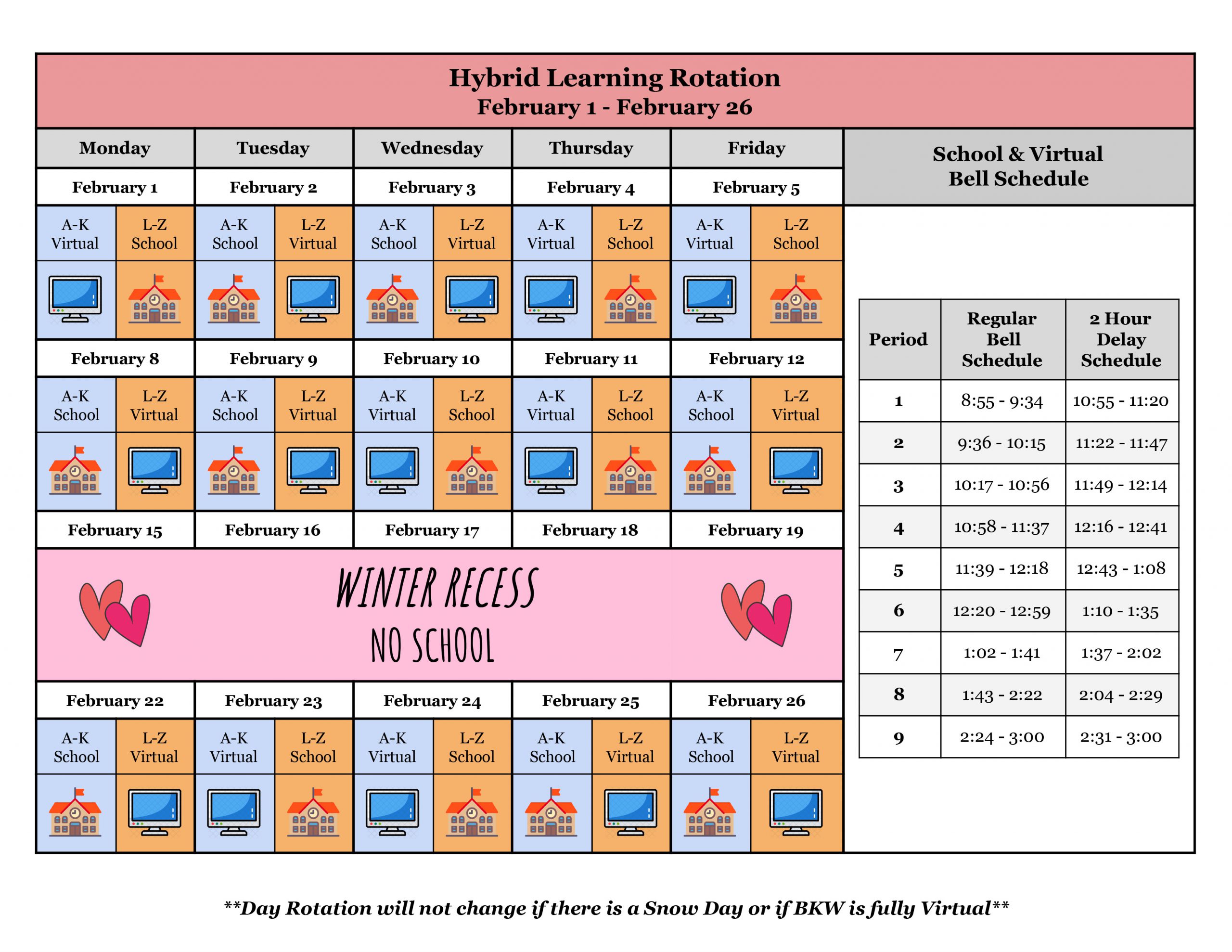 February rotation calendar