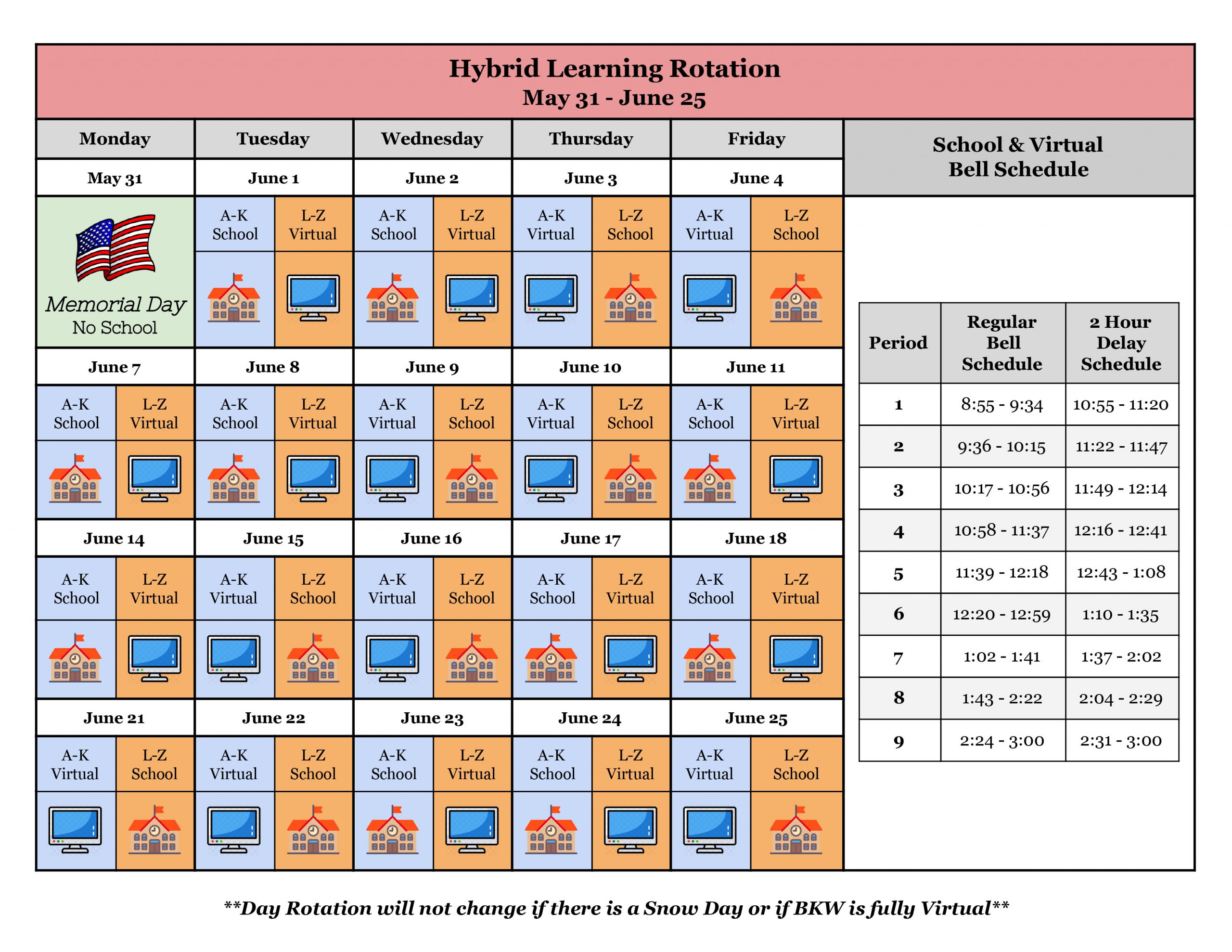 June rotation calendar