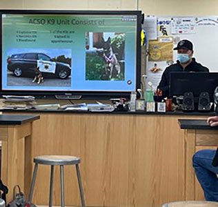 Deputy Stone talking to class