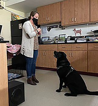 Dr. Emmerich and Maggie in the classroom