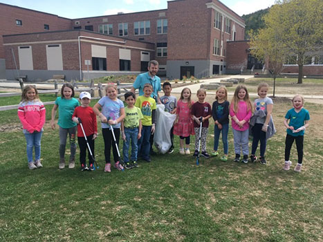 group of students with Mr. Healey