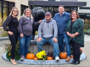 On Monday, October 17, Berne-Knox-Westerlo Central School District Board of Education members posed for a group picture on the secondary school campus. Pictured from left to right: BKW Vice President Kimberly Lovell, Lisa Joslin, Nathan Elble, BKW Board President Matthew Tedeschi and Rebecca Miller.