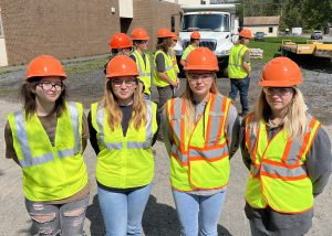 Katelyn Burtt, a junior who is attending the Construction/Heavy Equipment program from Berne-Knox-Westerlo (Ms. Burtt is located at the far right in this image).