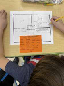 A BKW elementary student utilizing his Reading Horizons - Discovery skill sets during a recent exercise in Ms. Petti's classroom.