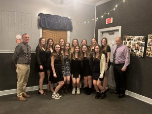 The 2022-23 BKW varsity girls' varsity basketball team at a recent district awards function.