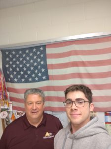 BKW senior Jason Basale posing with AP Government & Politics/AP Psych teacher Mr. Lemire.