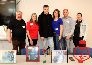 BKW senior and Career & Technical Education welding student Clay Smith (center) has received the 2023 Evan M. Schwarz Helping Hand Memorial Scholarship.