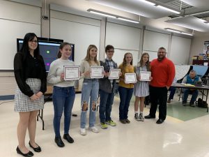 Former BKW seventh grade students recognized at the Board of Education meeting on Monday, Nov. 27.