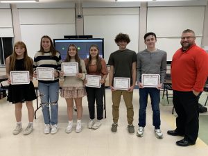 Former BKW eighth grade students recognized at the Board of Education meeting on Monday, Nov. 27.