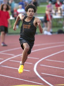 Kole Irwin - 100 Meter Dash. Photo courtesy of Mike Koff of the Altamont Enterprise.