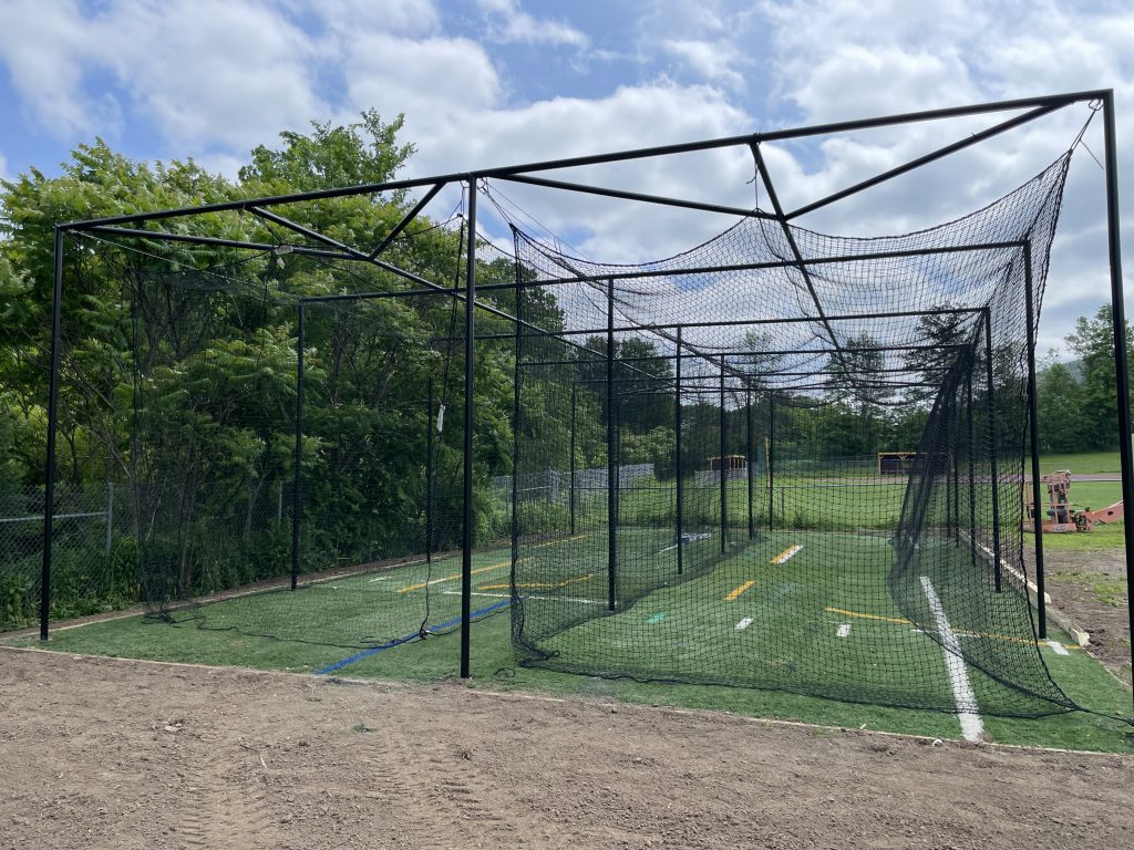 The district's new softball batting cage.
