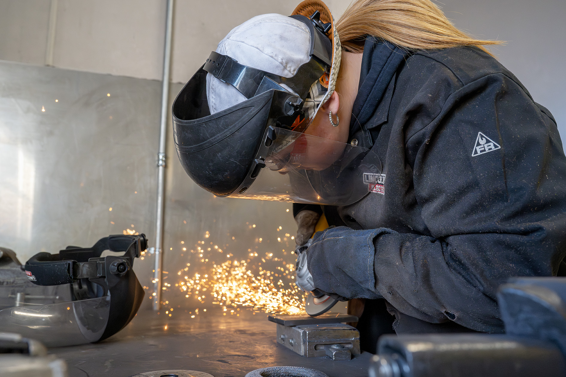 BKW senior Trista Smi competing in the Welding & Metal Fabrication event at SkillsUSA.