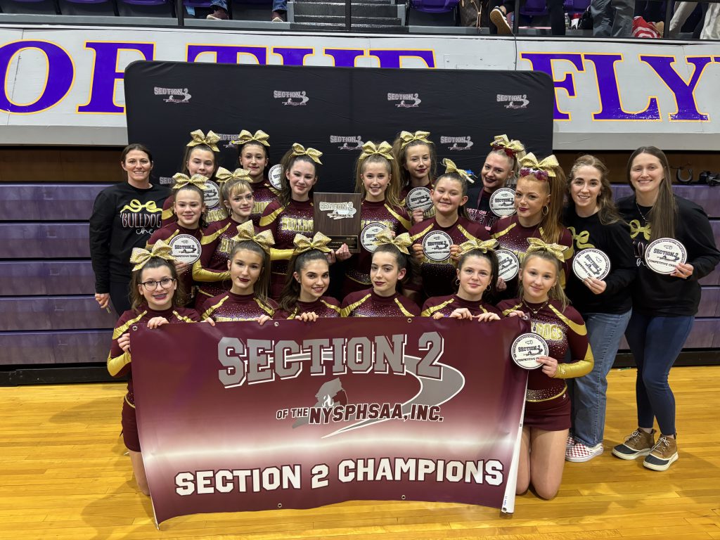 For the second year in a row, the BKW cheerleading team captured the Class D title at the Section II championships hosted at Troy High School on February 28.